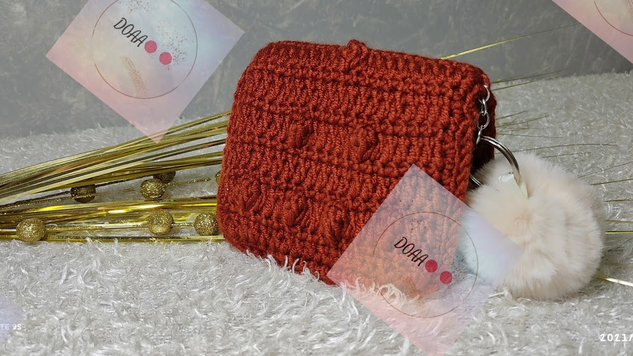 كروشيه: طريقة عمل محفظة كروت أونقود بغرزة سهلة وشيك how to crochet a money purse