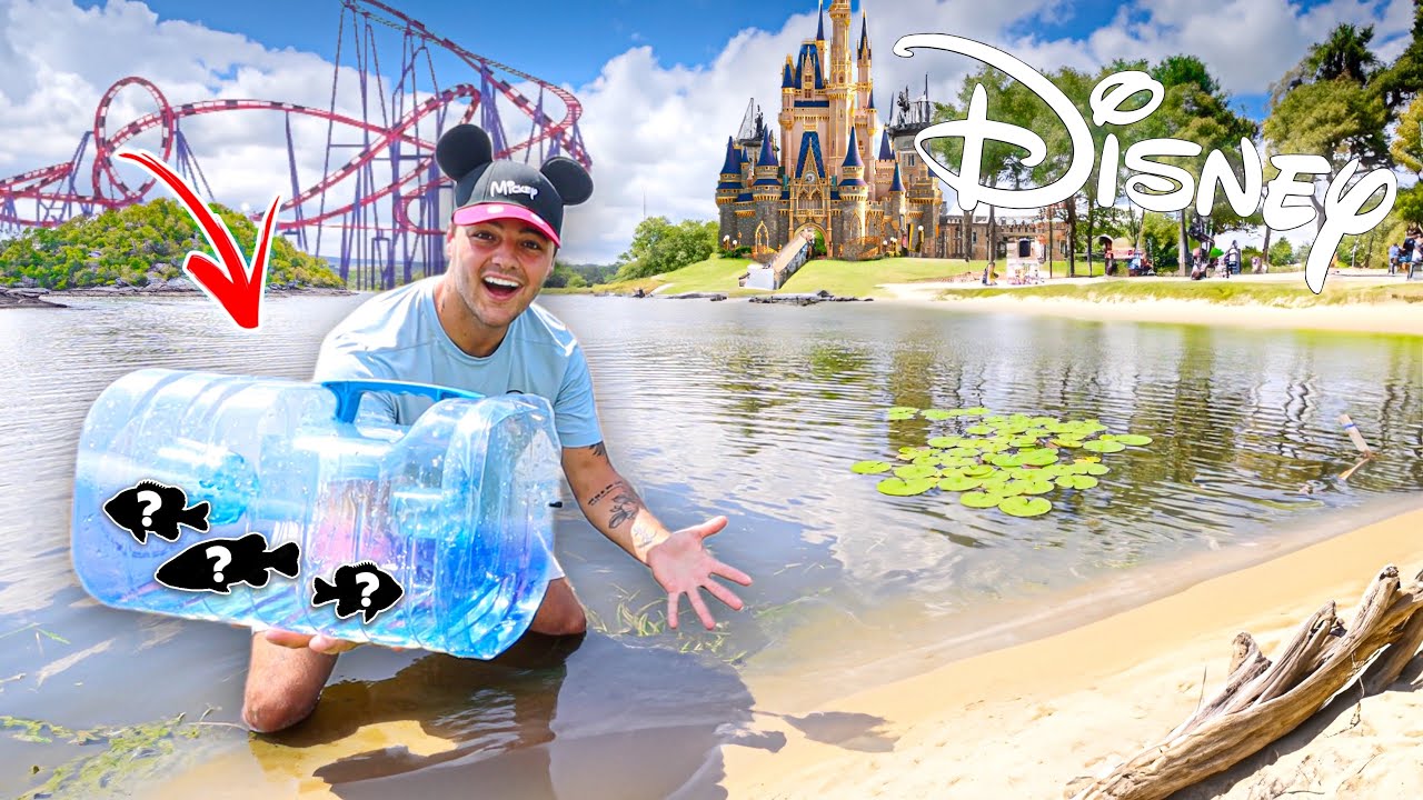 Sneaking FISH TRAP into DISNEY WORLD!!