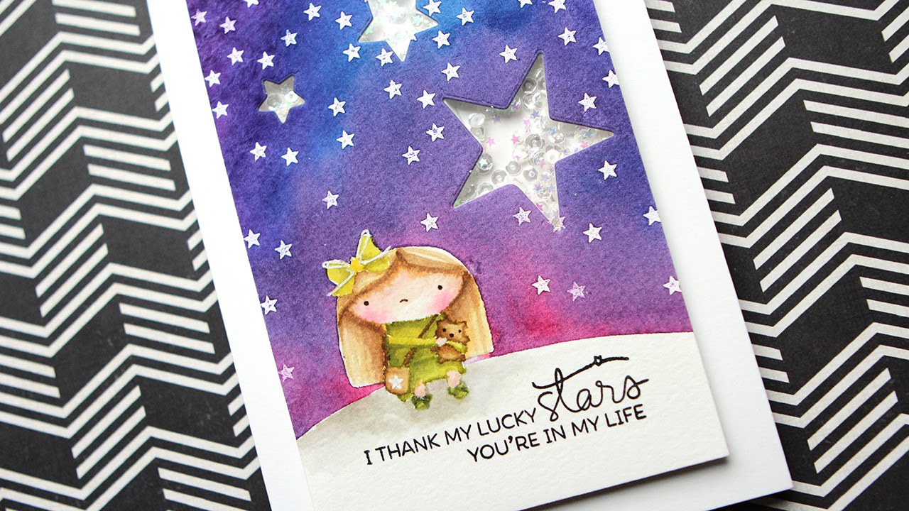 No-Line Watercoloring Shaker Card