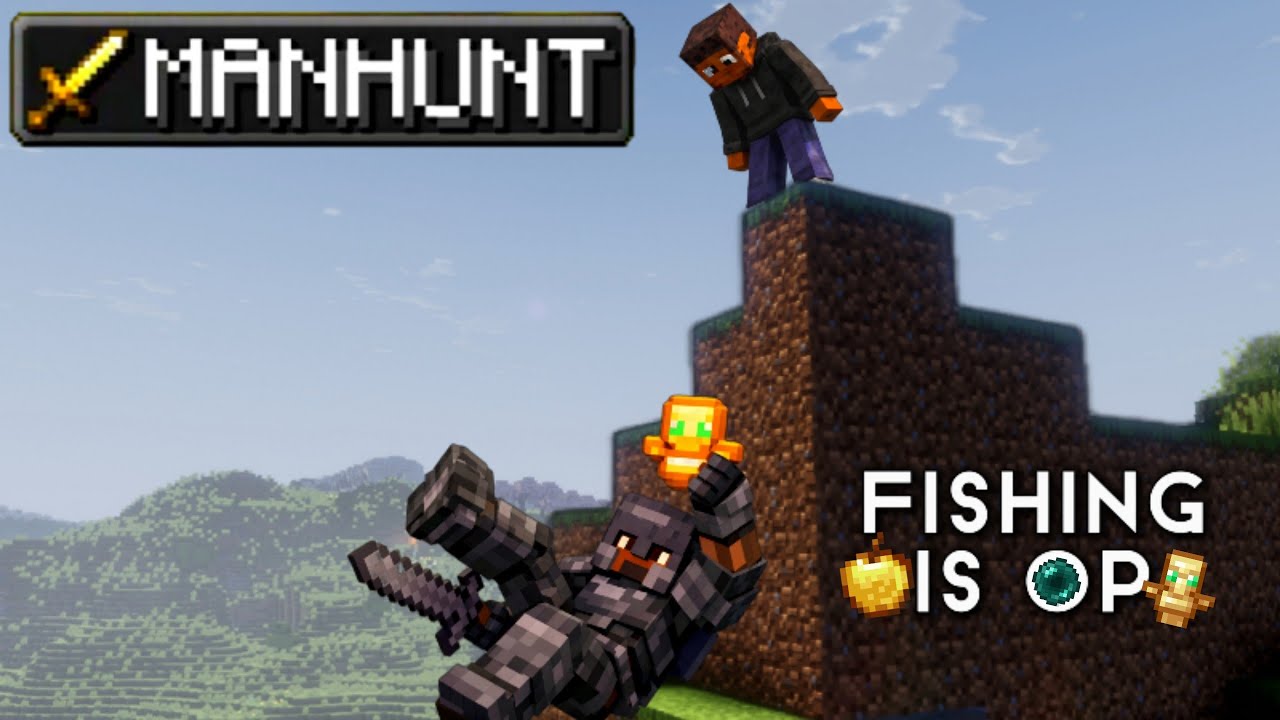 Fishing Gives OP Items In Minecraft Manhunt