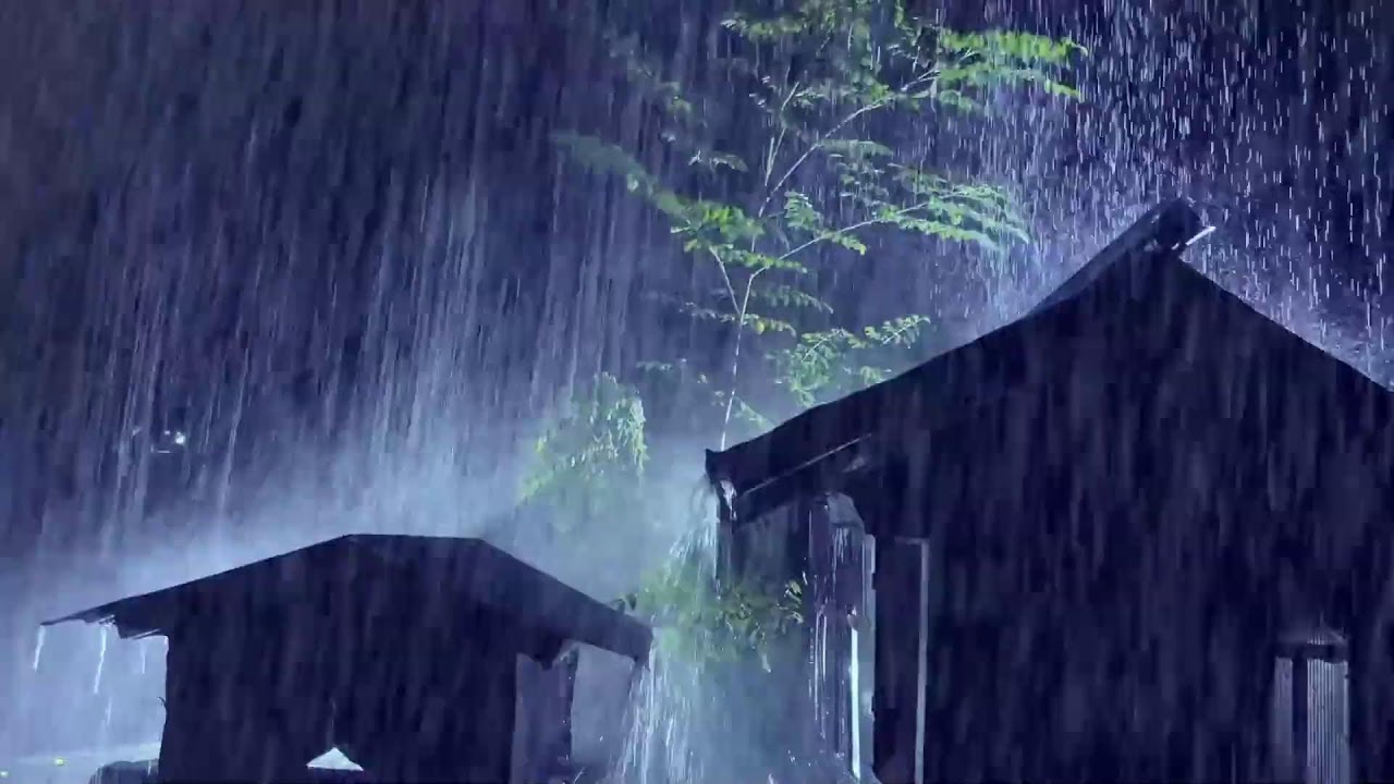 Natural Insomnia Cure with Torrential Rainstorm Sounds