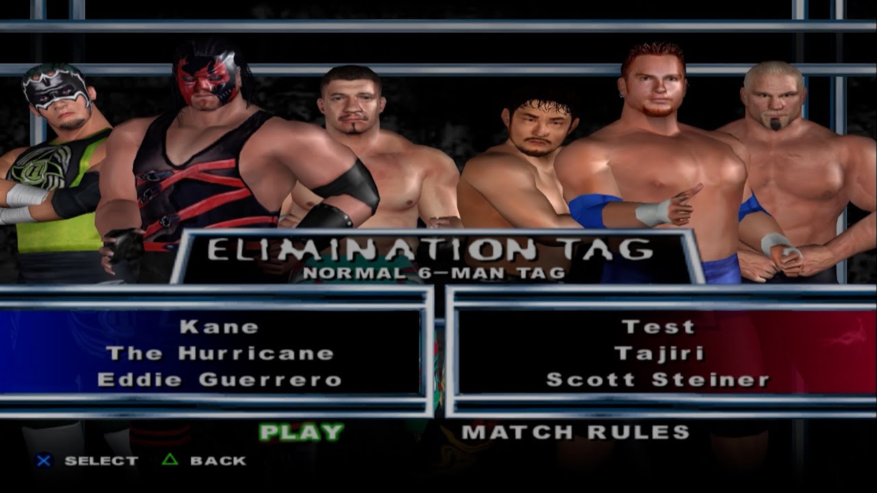 WWE SmackDown! HCTP - Kane,TheHurricane,EddieGuerrero,Test,Tajiri,ScottSteiner (ELIMINATION TAG)
