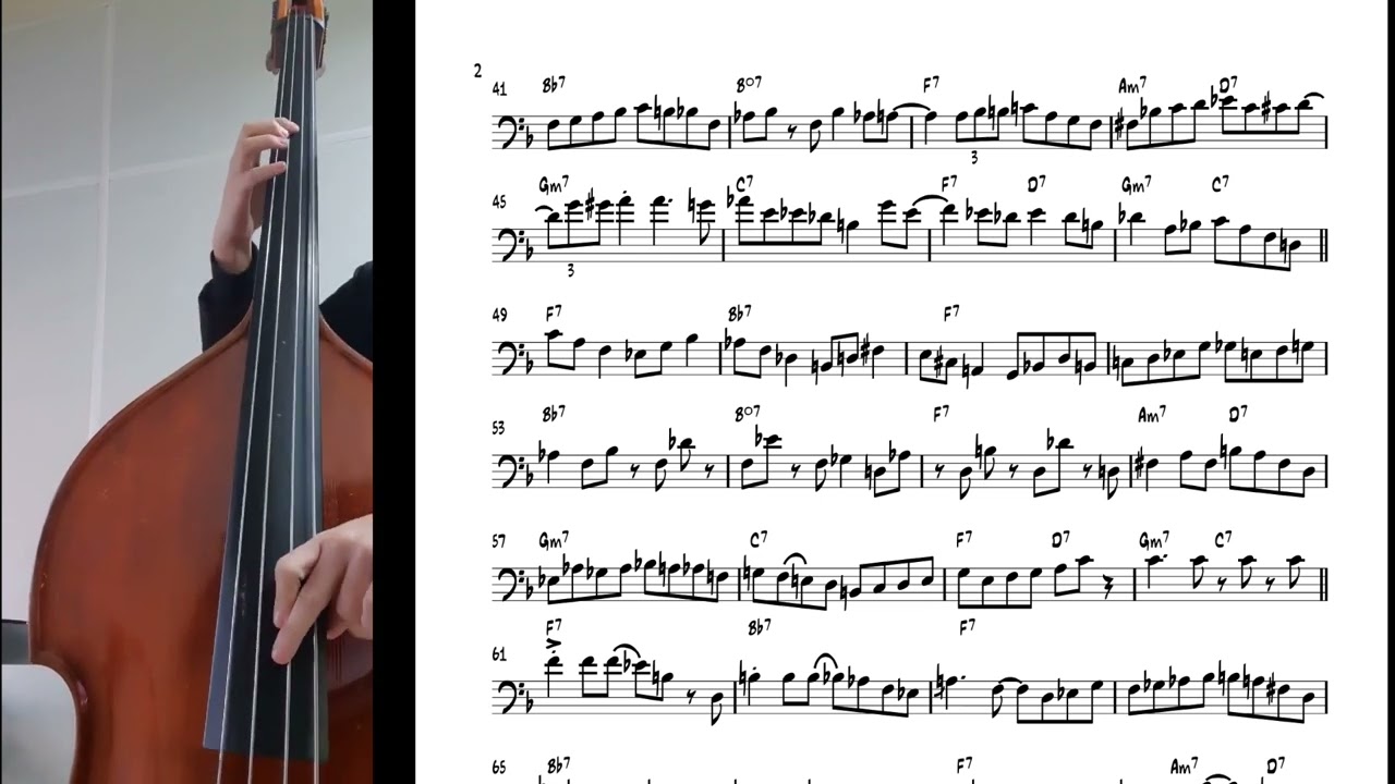 Billie's Bounce - Dave holland Bass solo Transcription