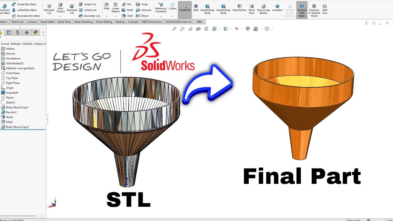 How to Reverse Engineer STL File in solidworks