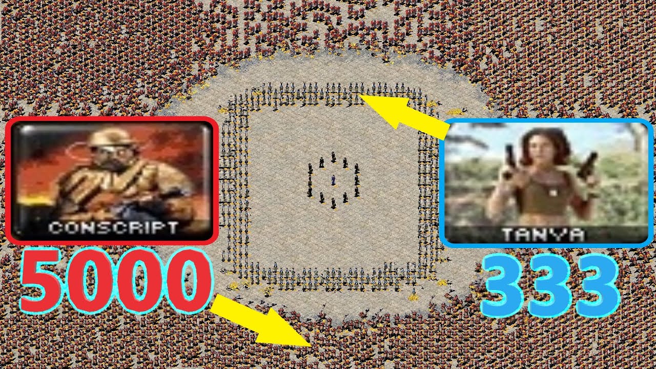 5k Conscripts surrounding Tanya - Same Cost - Red Alert 2