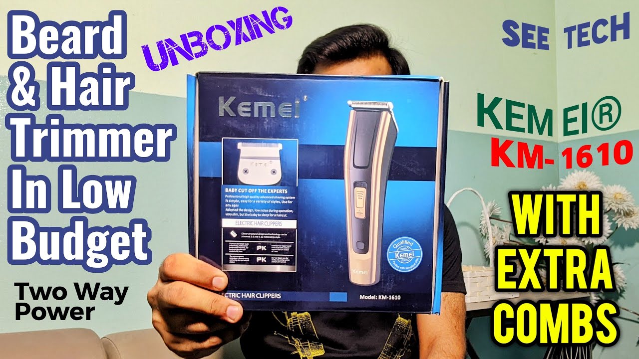 Kemei KM 1610 Bard & Hair Trimmer In Budget Price Unboxing On See Tech
