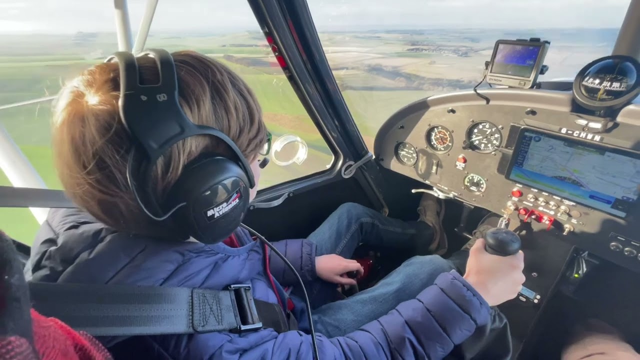 British Young Pilots student Arthur flying in formation
