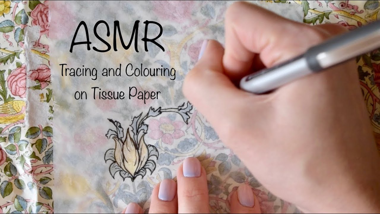 ASMR Afternoon Crafting | Tracing and Colouring on Tissue Paper | No Talking
