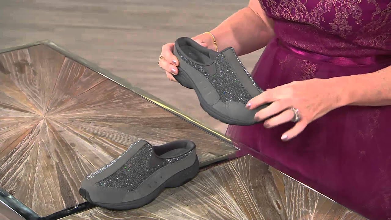 Easy Spirit Travel Time Leather Slip on Sneaker on QVC