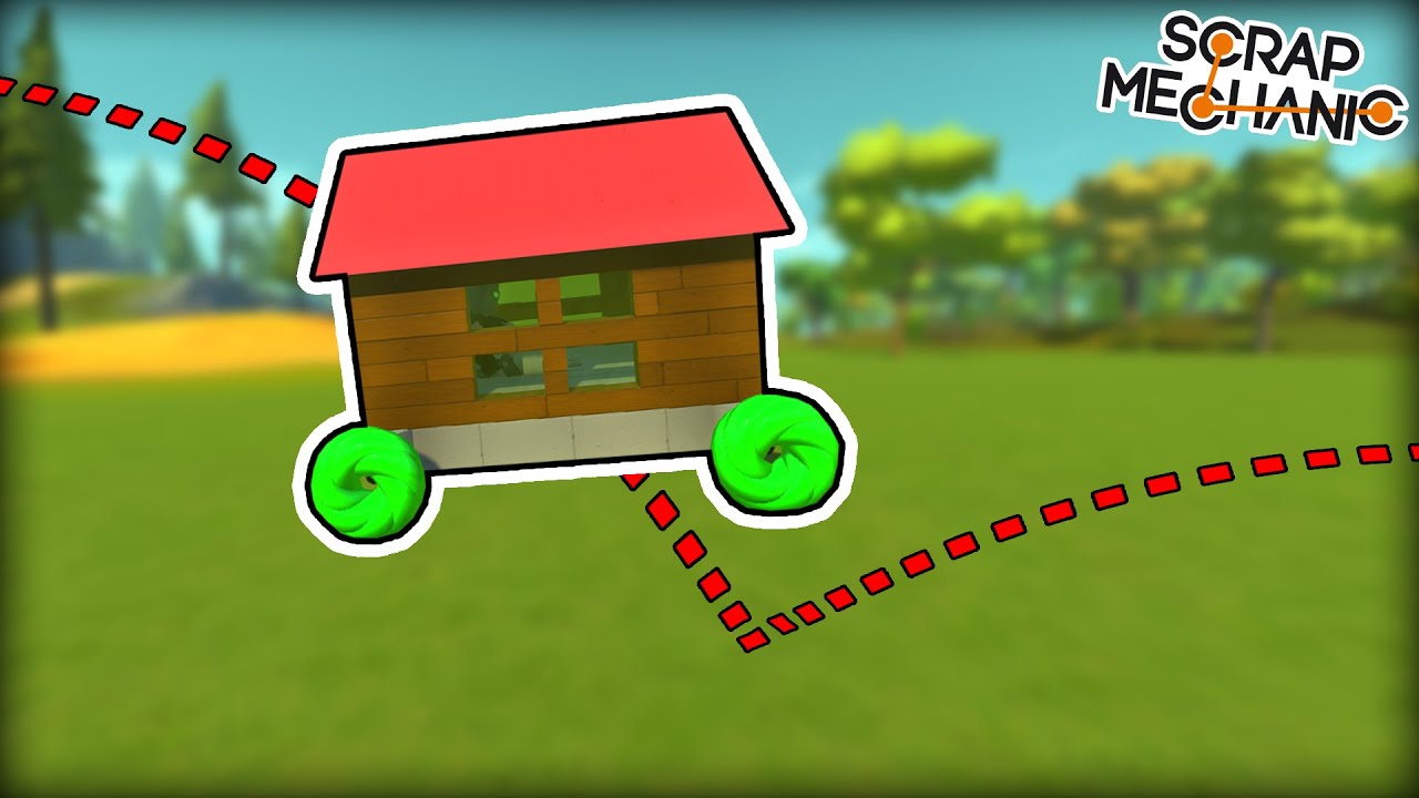 Racing With EXTREME Bouncing Wheels.... Also I Built a House. (Scrap Mechanic Multiplayer Monday)