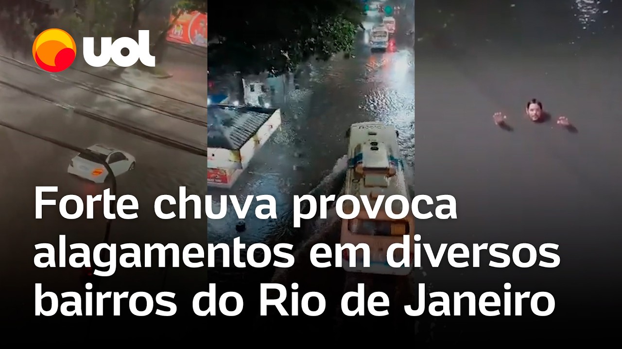 Chuva no Rio de Janeiro deixa bairros alagados, motoristas ilhados e carros submersos; veja vídeos