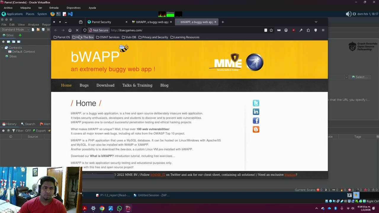 1.3 - Perform Web Spidering using OWASP ZAP.