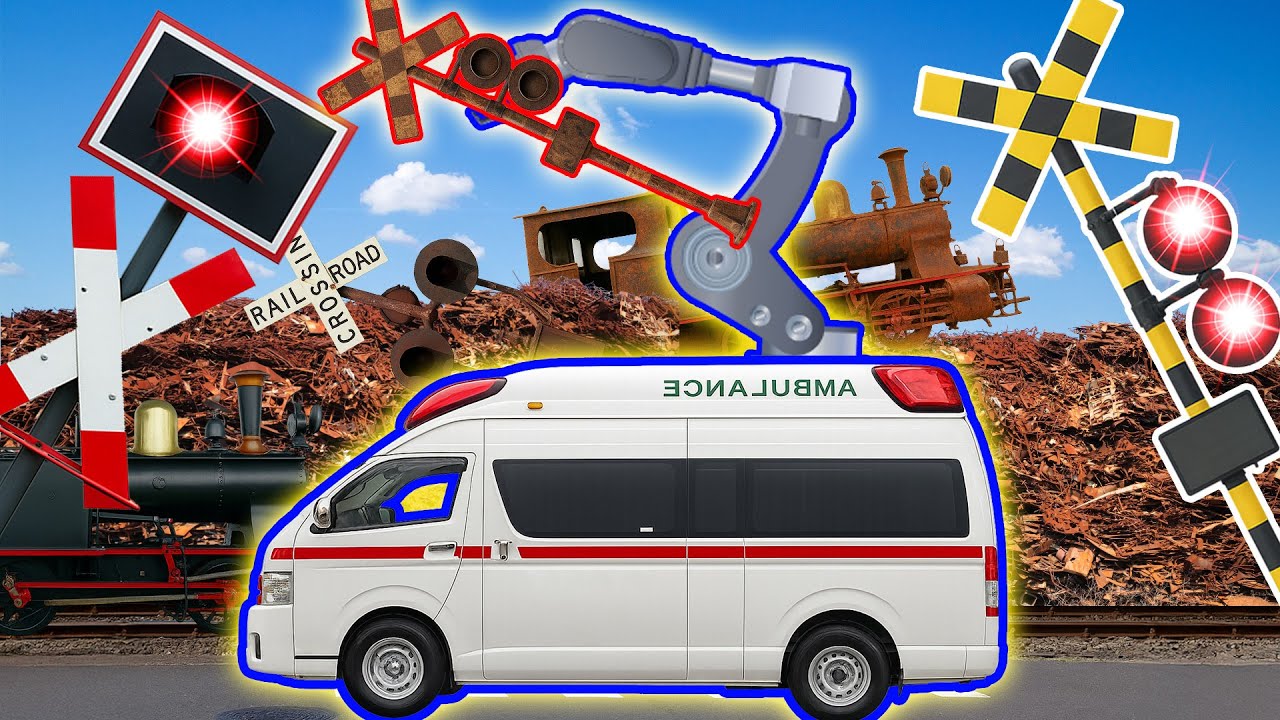 【踏切アニメ】大破した状態からひとつひとつ修理していくふみきりカンカン😂😂😂Repairing the heavily damaged railroad crossing