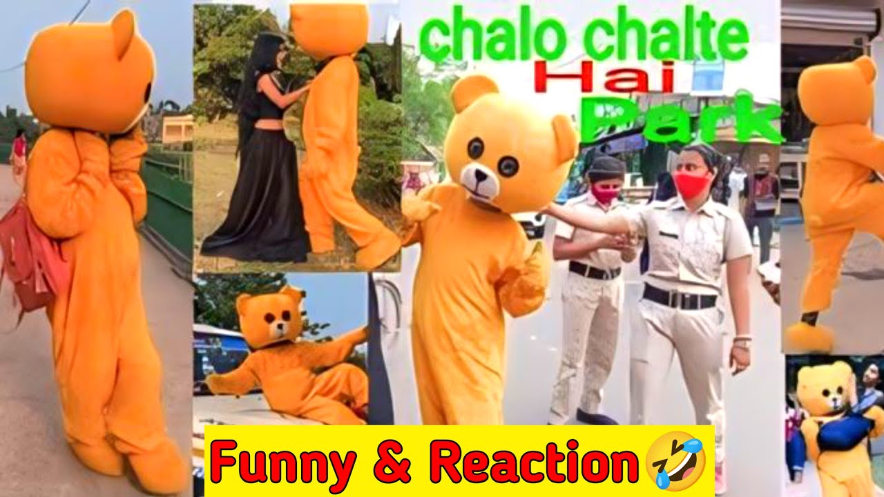 cute girls 🥰 funny prank teddy bear