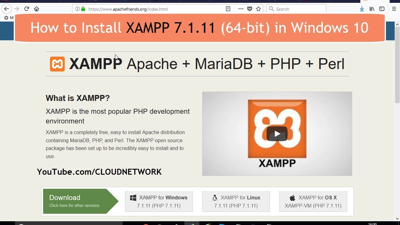 How to Download & Install XAMPP (Apache + MariaDB + PHP + Perl) in Windows 10 Fall Creator Update