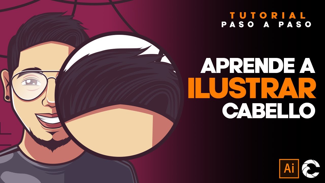 Como hacer cabello en illustrator de manera facil || #7 CARICATURA