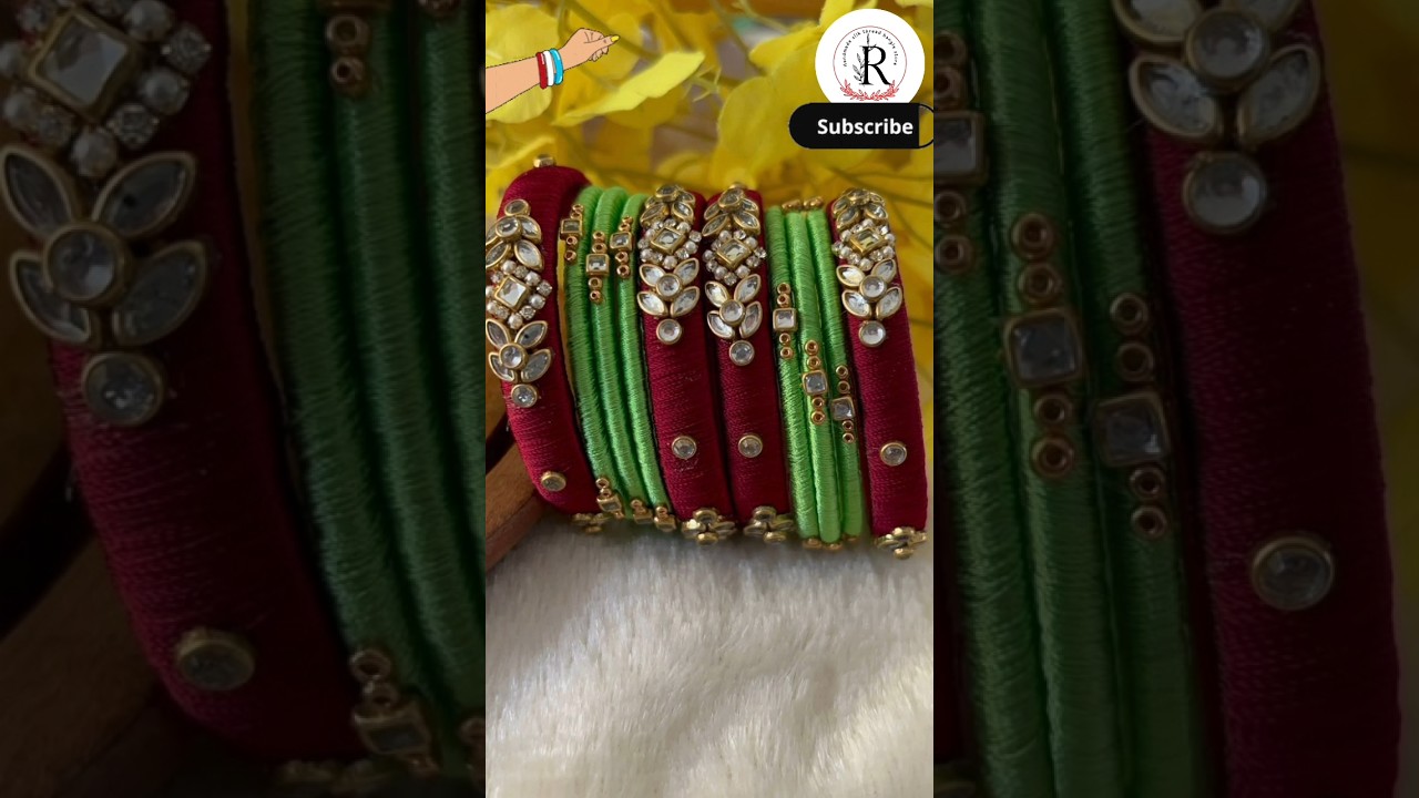 Silk Thread Kundan Bangles Available &ndash; Perfect Blend of Elegance Tradition#ethnicstyle#desibrides