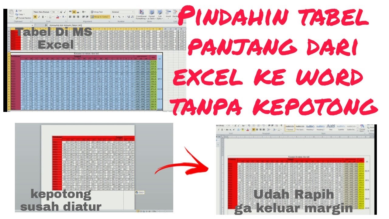 Cara Copy Paste Tabel Excel Ke Word Tanpa Terpotong