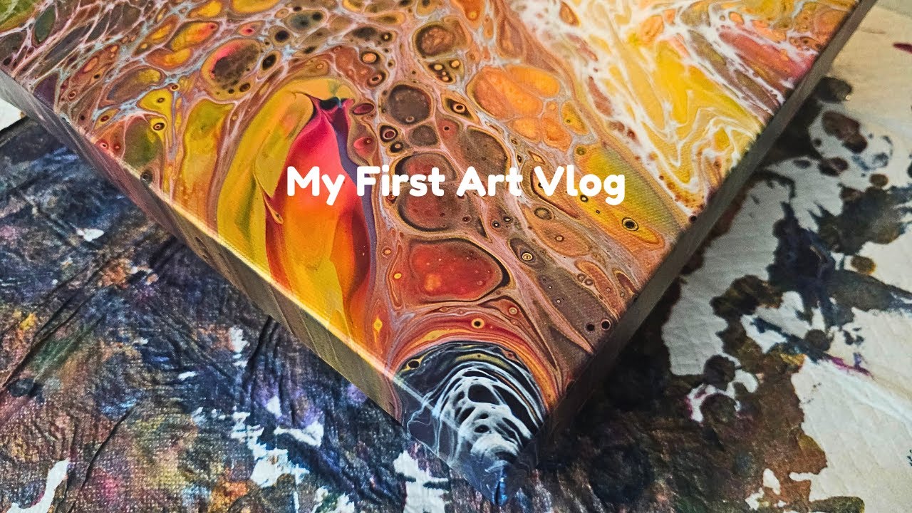 My First Art Vlog - A Fluid Pour Painting