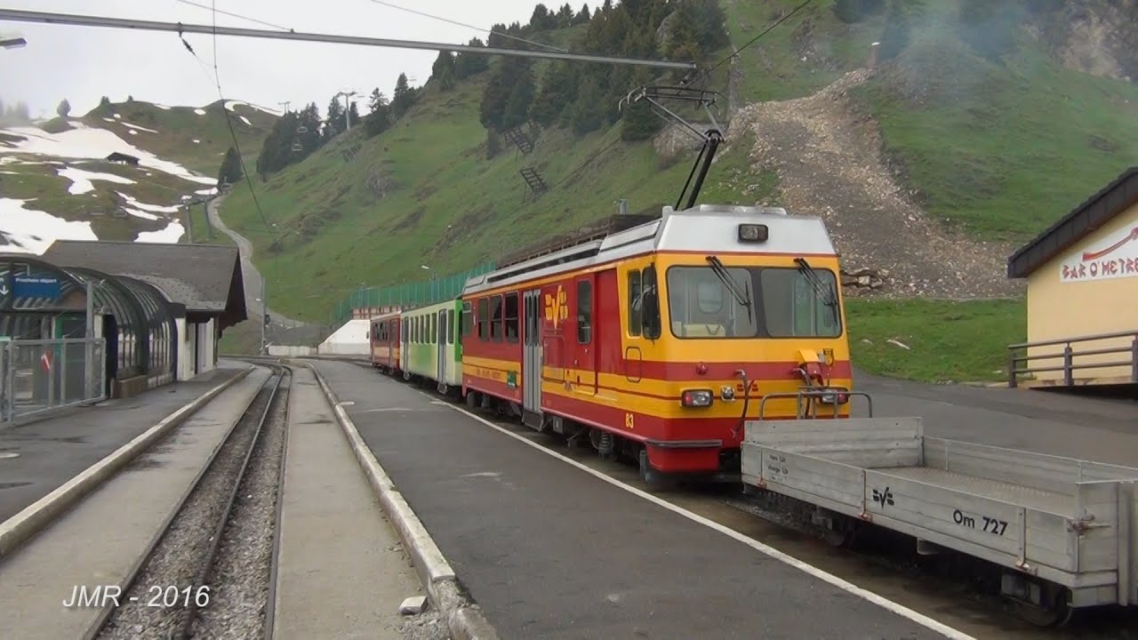 Excursion sur le BVB, chemin de fer à crémaillère Bex-Villars-Bretaye, Suisse