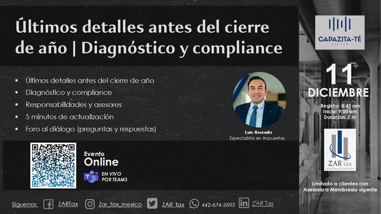 Capazita-Té | Últimos detalles antes del cierre de año | Diagnóstico y compliance