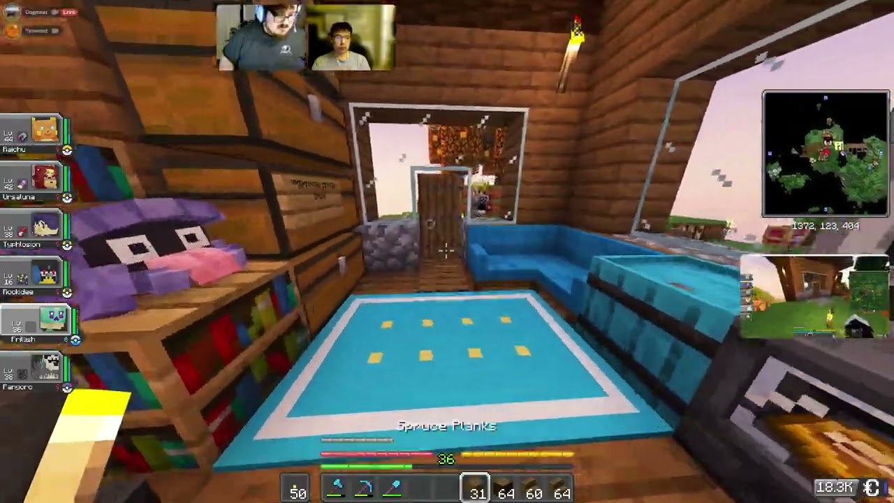 Cobblemon Episode 33, Virizon and Stairway building, with Bear and Cat
