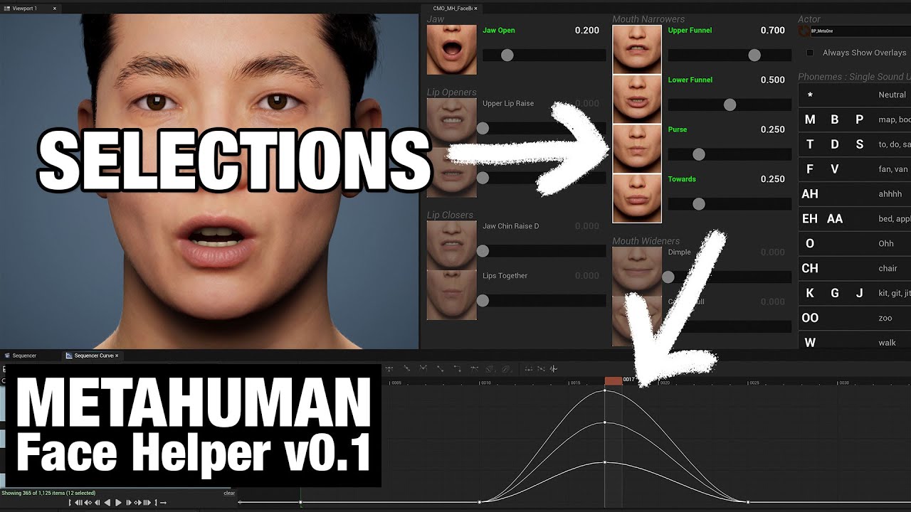 Quick Channel Selections | MetaHuman Face Helper v0.1