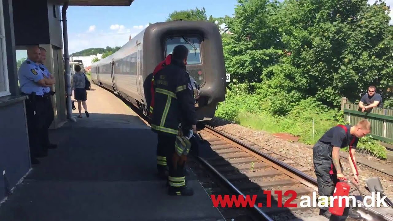 Brand i Passagertog. Vejle banegård.
