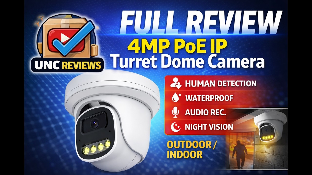 Full Review and Product Demo of the CQH 4MP PoE IP Turret Dome Camera