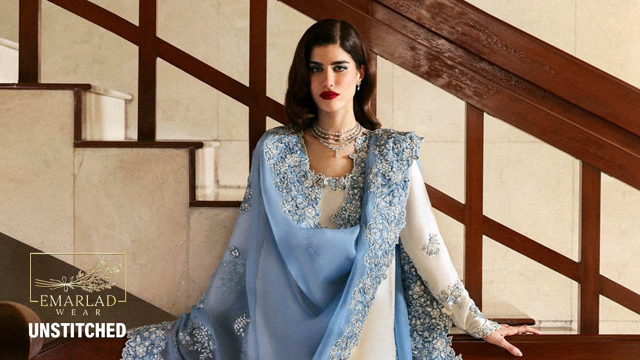 Hussain Rehar Raw silk embroidered collection