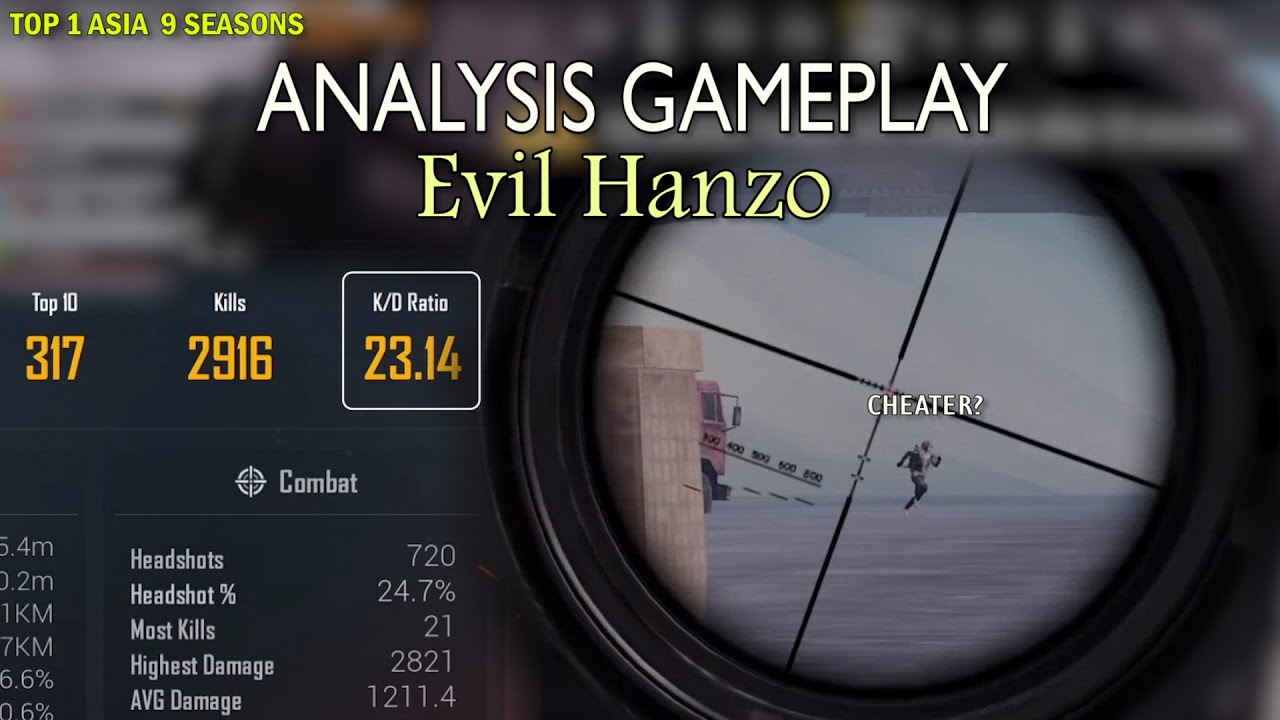 Orang ini SKILL BACA STEP-NYA GAK MASUK AKAL! CHEATER? Analysis Evil Hanzo  - PUBG Mobile