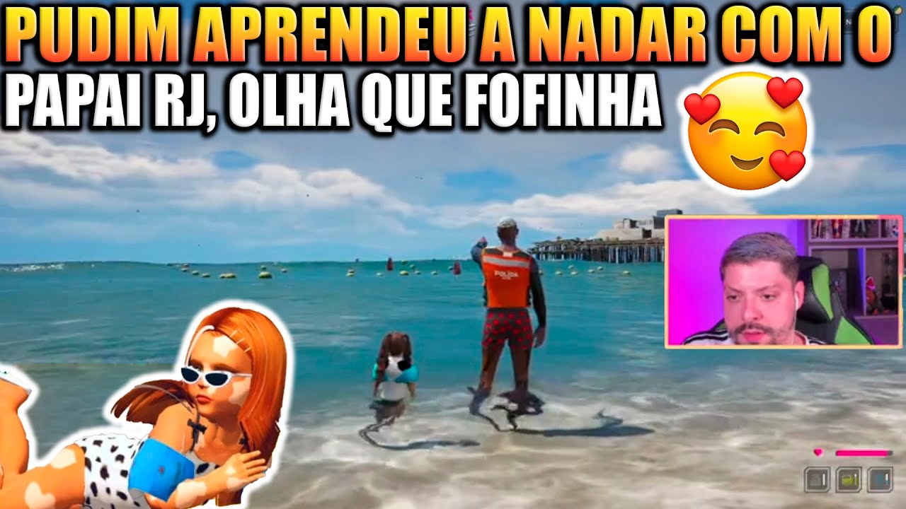 PUDIM APRENDEU A NADAR COM O PAPAI RJ, A CENA MAIS FOFINHA 😍🥰❤