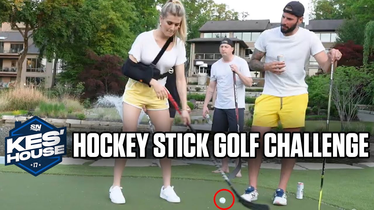 Cup Flipping And Hockey Stick Golf Challenge w/ Eugenie Bouchard | Kes' House