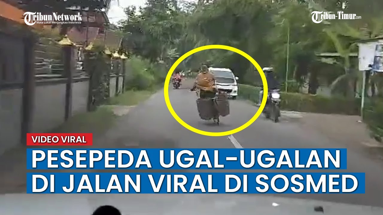 Viral, Aksi Pesepeda Ugal - ugalan di Jalan, Hampir Senggol Truk dan Mobil