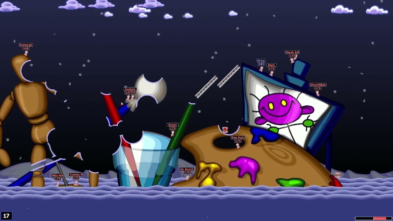 Worms World Party Remastered: Custom Missions 1 & 2 - Escape from Artclass & Assault on Beach