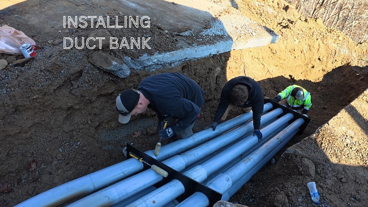 Installing a PVC Electrical Duct Bank Across a Road | Day 8