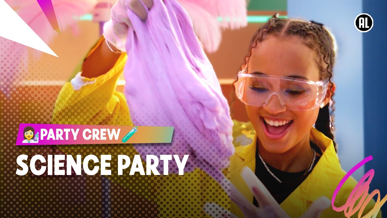 👩‍🔬 SCIENCE PARTY MET MEGA VEEL SLIJM, BUBBLE-TROUBLE-CAKE, KRISTALLEN DIY 💎 | Party Crew AFL#8