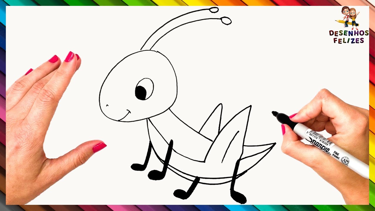 Como Desenhar Um Gafanhoto Passo A Passo 🦗 Desenhar Gafanhoto Fácil