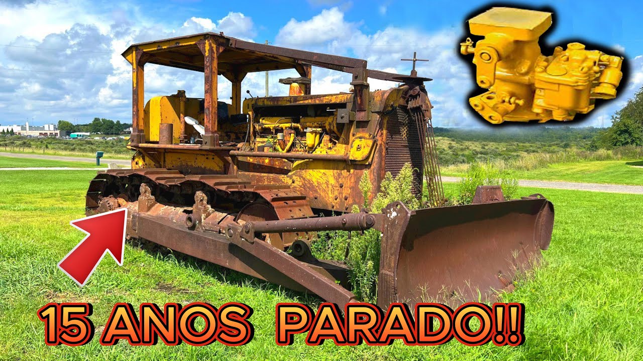 Trator Caterpillar D8H abandonado e ainda funciona! motor Diesel com carburador!