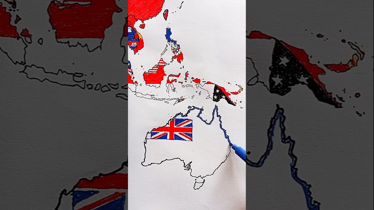 Draw Flag Map of Australia 🇦🇺 #australia