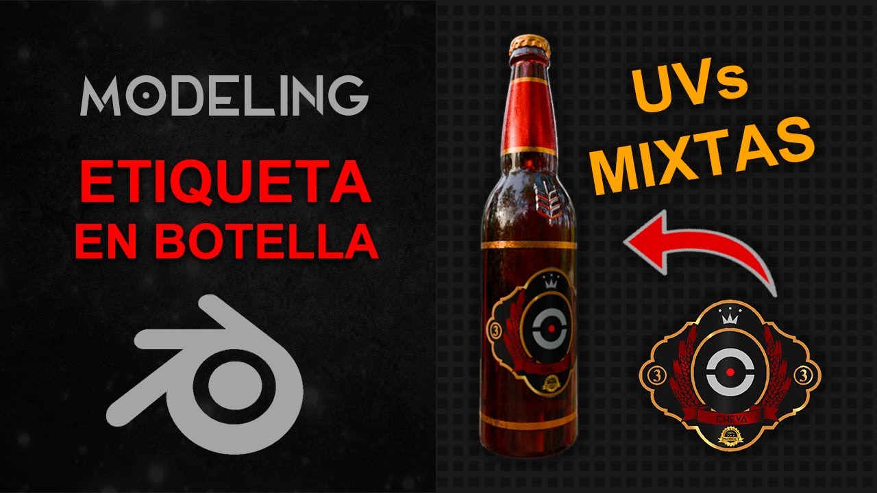 ETIQUETA en botella - UVs Múltiples 4.1 | BLENDER MODELING