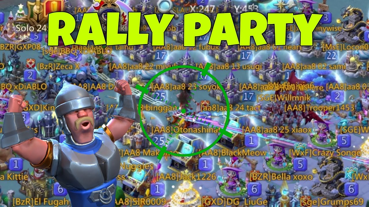 Lords Mobile - DW family rally party! 3.5b dude zeroed. Clearing mythic gear targets