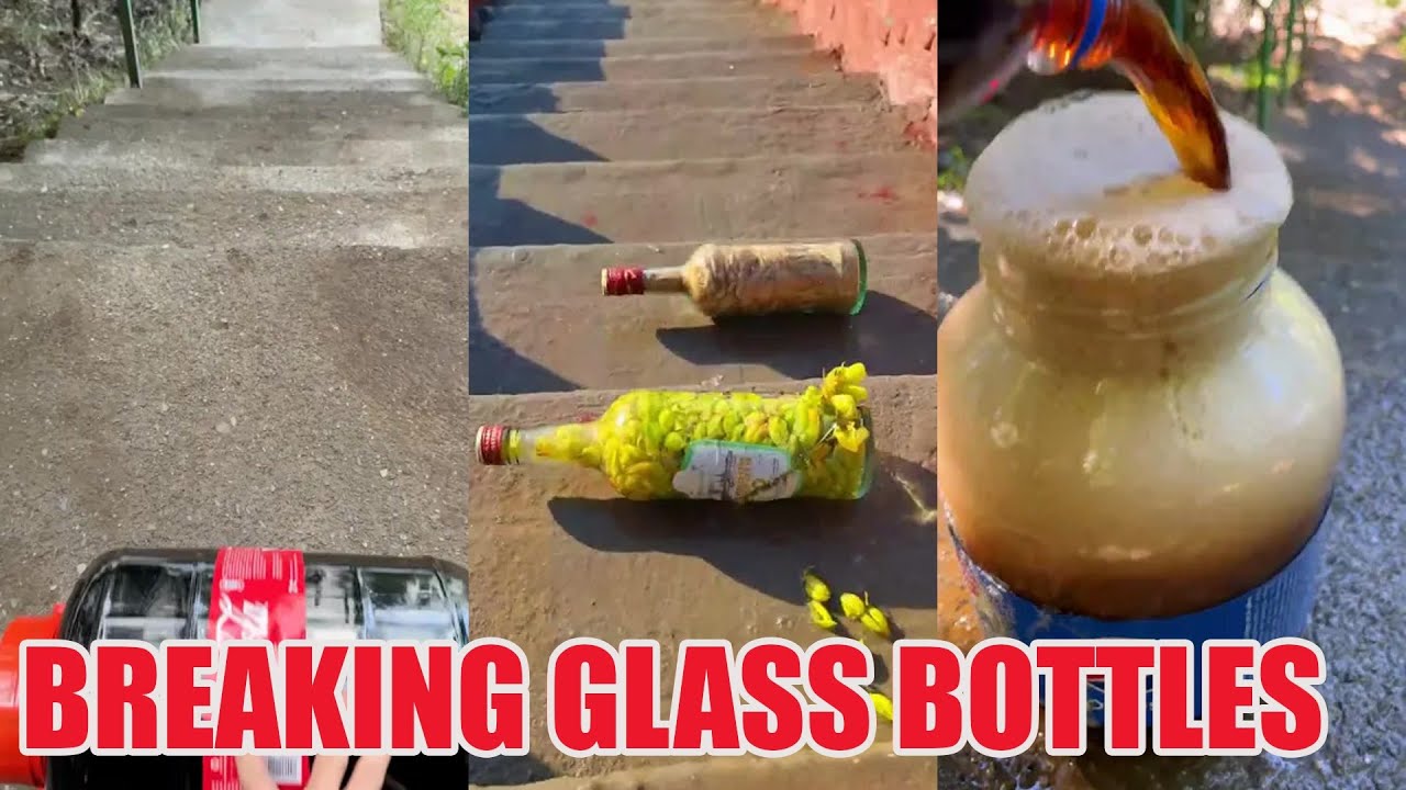 Breaking Glass Bottles and Balloon Drops 🔥 Crushing Crunchy & Soft Things #asmr #satisfying