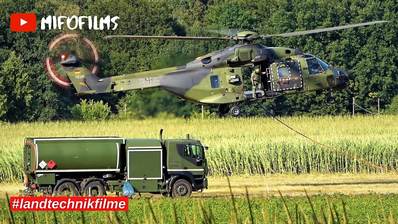 Waldbrand in der Sächsischen Schweiz - Start/Land HEER NH90 Airbus H215 am 04.08.2022 | by mifofilms