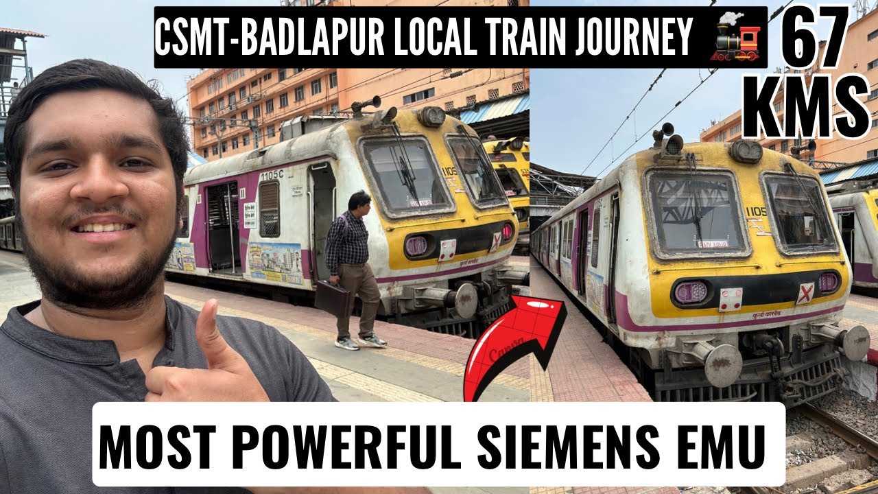 Journey In CR’s Most Powerful Siemens EMU 🚂 | Mumbai Csmt - Badlapur Fast Local Train Journey