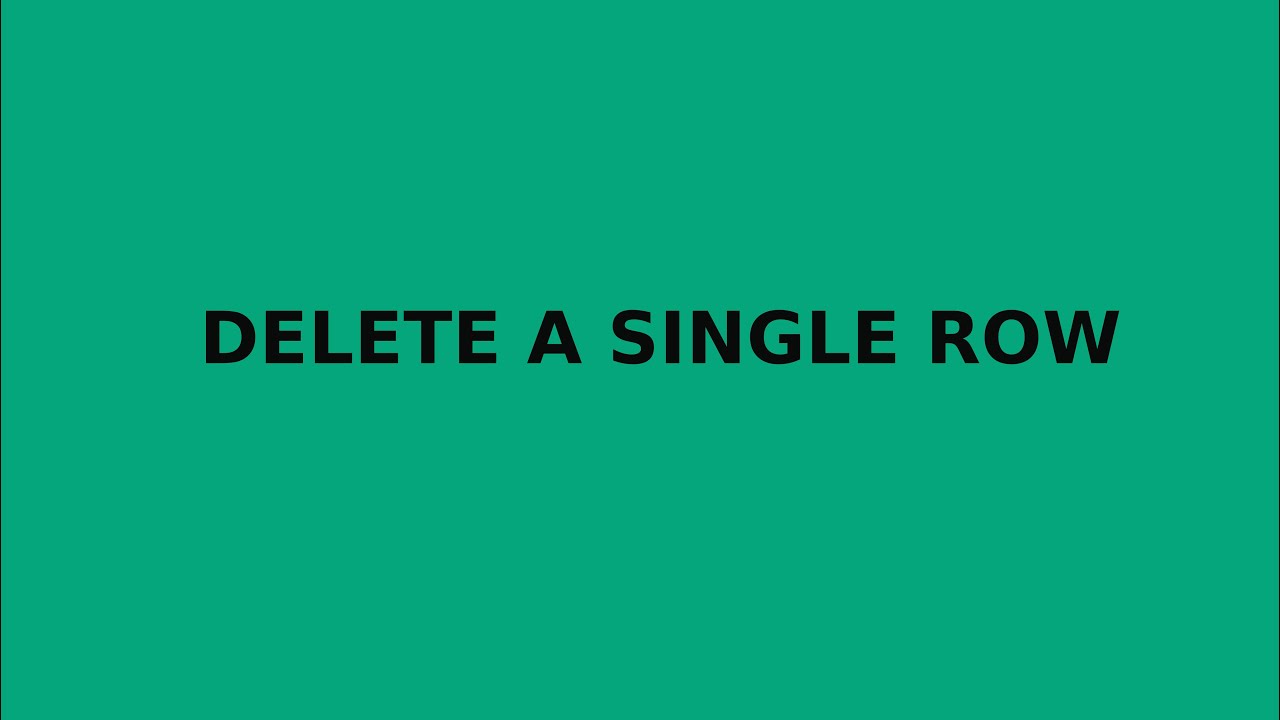 Delete a row within a table using postgresql