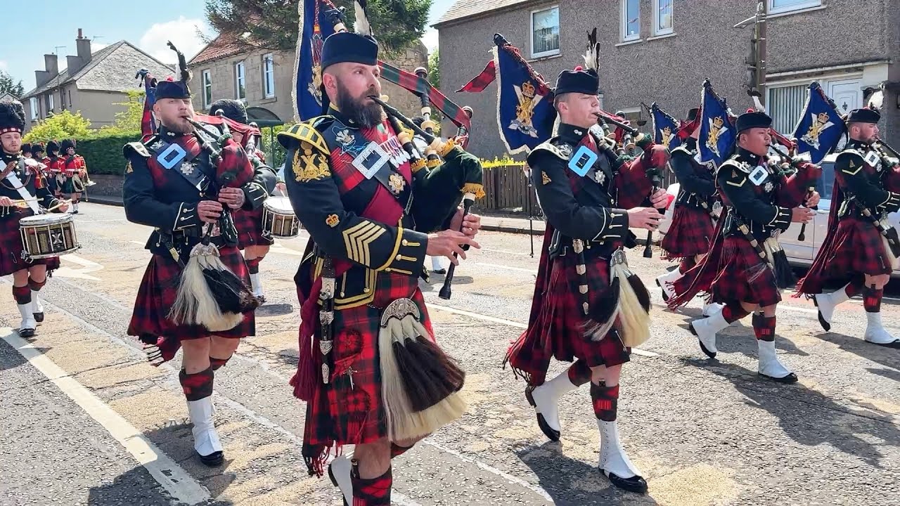 2 SCOTS Pipes & Drums: Epic March Through Linlithgow Marches 2025 | Scottish Bagpipes & Parades 