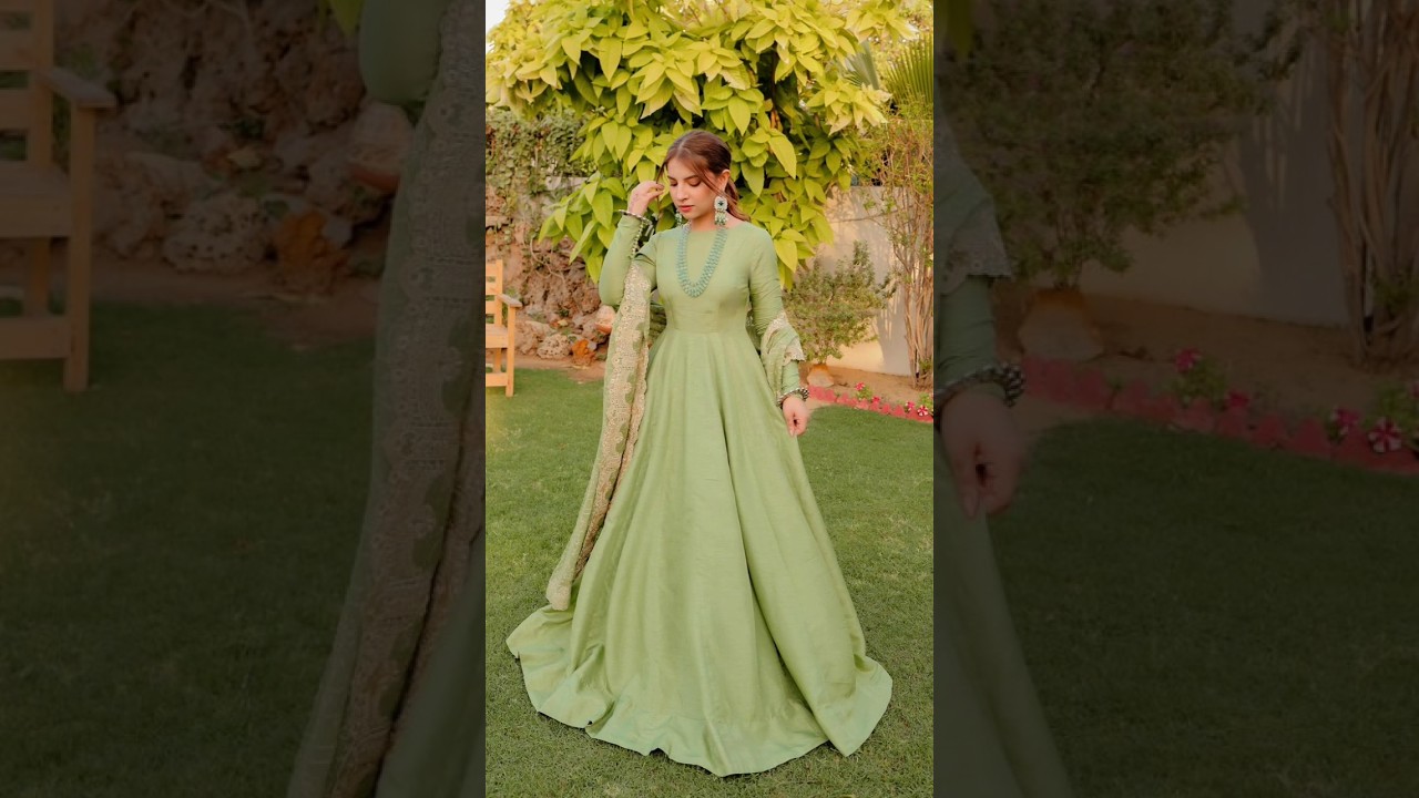 Beautiful plain colours long frocks designs ✨️✨️✨️