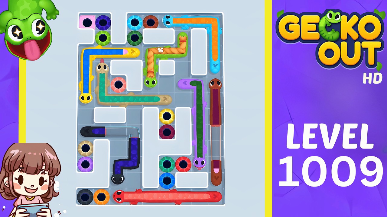 Прохождение уровня 1009 игры Gecko Out.