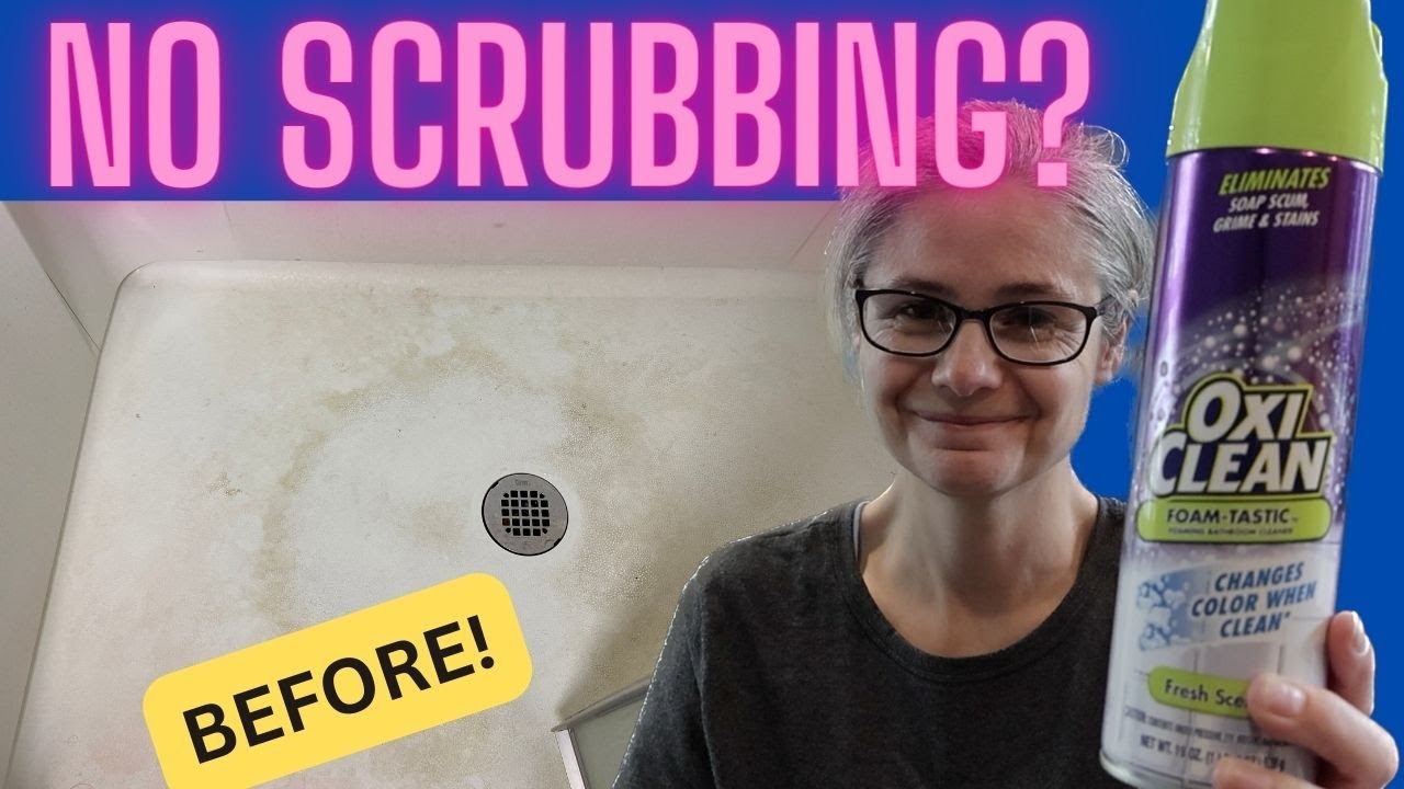 REVIEW! OxiClean Foam-Tastic Foaming Bathroom Cleaner- Can it clean a shower without scrubbing!?!?!?
